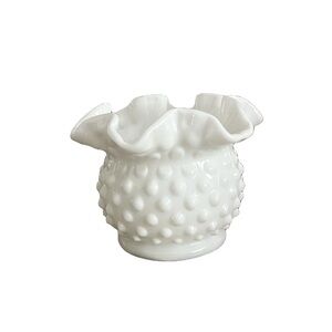 Vintage Fenton Hobnail Milk Glass Small Vase
